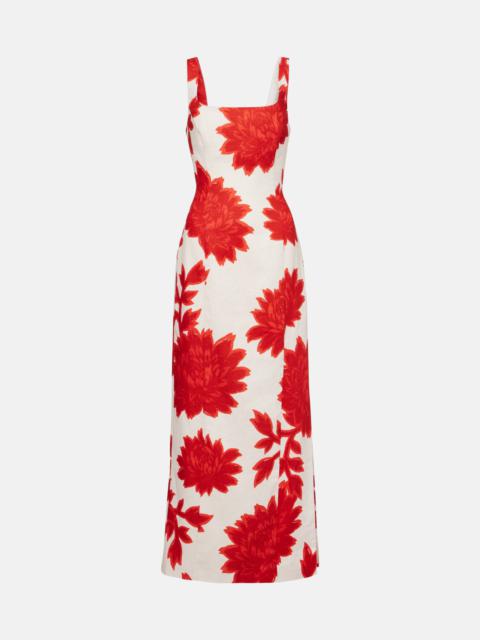Floral linen maxi dress