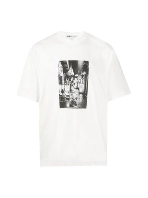 Men's Y-3 SS20 Photo Printing Round Neck Short Sleeve White FT1373