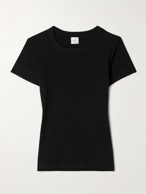 Kelly ribbed cotton-blend jersey T-shirt Black