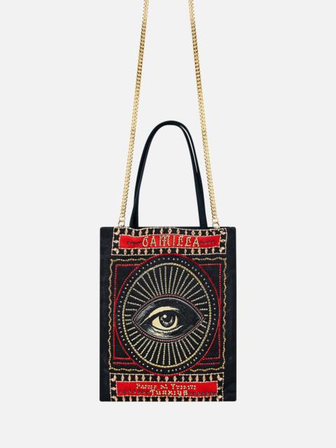 EMBELLISHED MINI TOTE WITH CHAIN STRAP