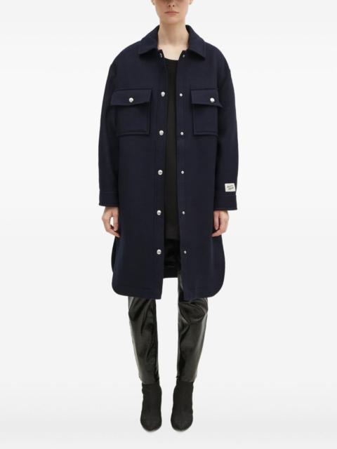 logo-embroidered three-quarter sleeve T-shirt