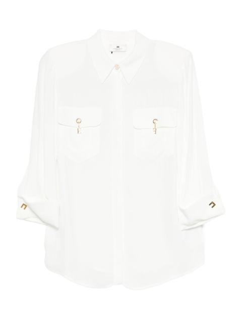 pocket-detail three-quarter sleeve shirt