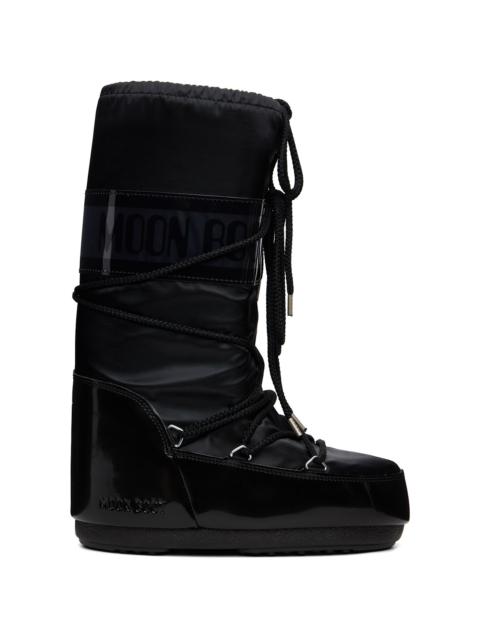 Black Icon Glance Satin Boots