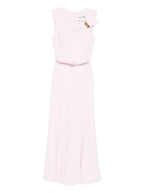 knot-detail belted midi dress