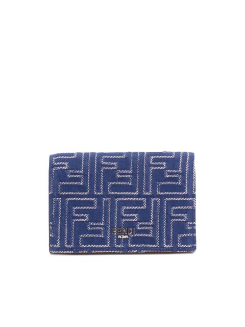 FF jacquard monogram cardholder