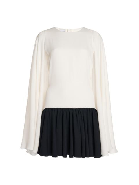 Two-Tone Crepe Mini Dress black/white