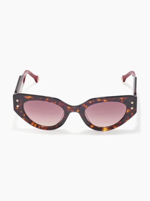 Oval Frame Sunglasses With Contrast Temples