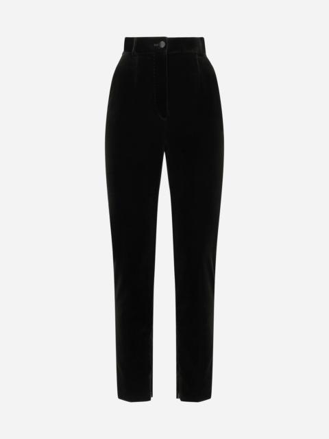 Velvet cigarette pants