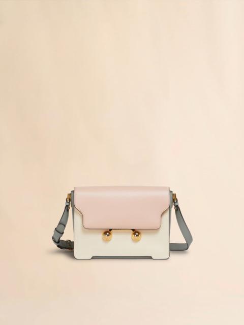 LIGHT PINK, WHITE E GREY LEATHER TRUNKAROO MEDIUM SHOULDER BAG
