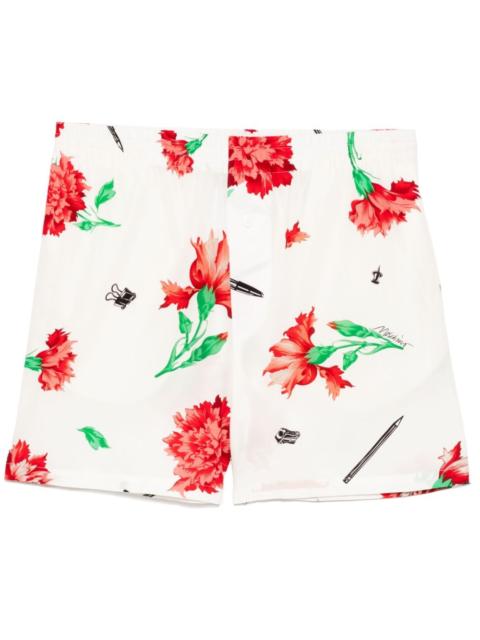 floral-print shorts