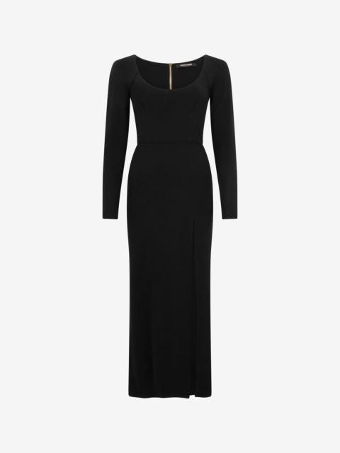 Black Midi Dress With Slit