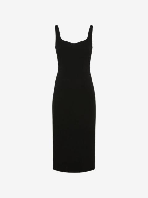 sweetheart-neck midi dress