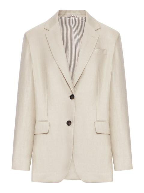 SINGLE-BREASTED TAILORED LINEN JACKET