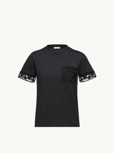 Macramé-Trimmed Cotton T-Shirt