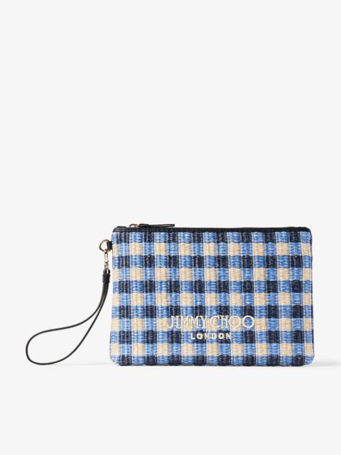 Zipped Flat Pouch
Marine Mix and Ecru Gingham Raffia Zipped Pouch