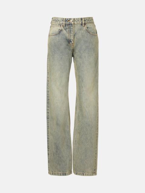 Faded high-rise straight jeans