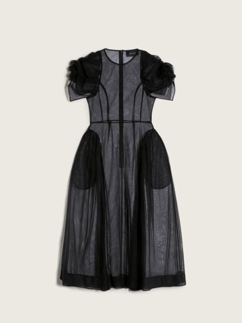 Rose Puff Sleeve Hip Dress