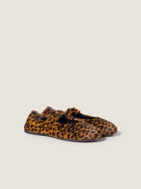 Ruches printed leather ballerinas