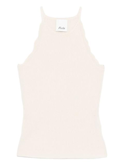 scalloped ribbed tank top