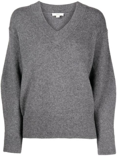 V-neck wool-blend jumper