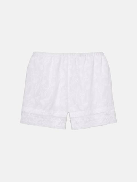 Floralie floral cotton-blend voile shorts