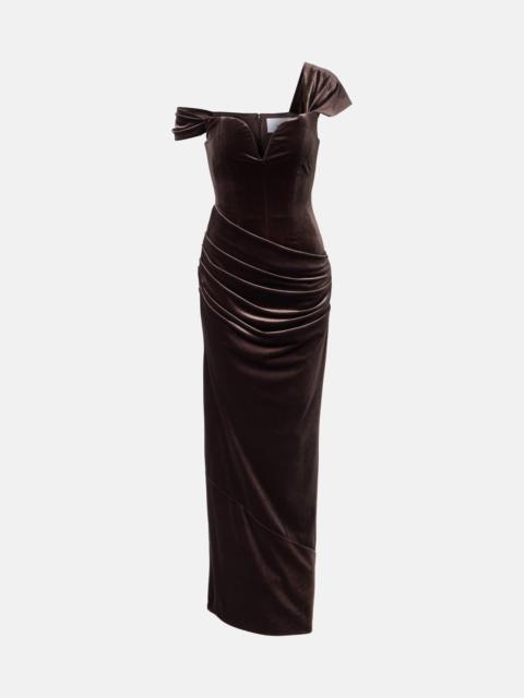 Draped velvet gown