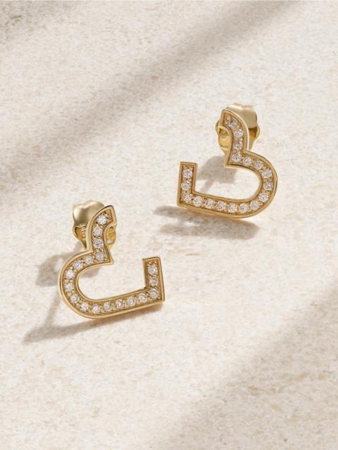 Small Heart 14-karat Gold Diamond Earrings