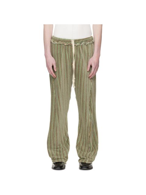 Green Twisted Track Pants
