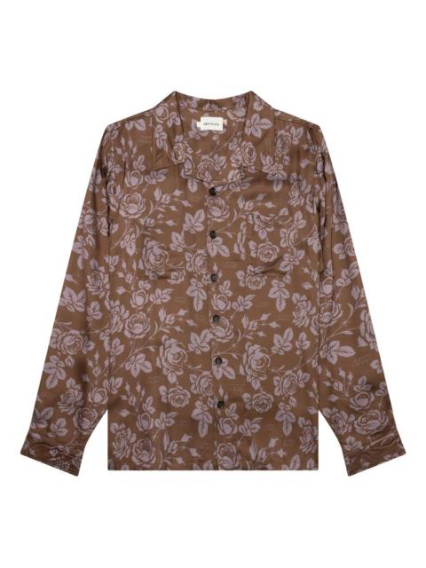 rose-print woven shirt
