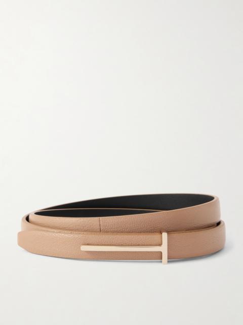 Textured-leather Belt
