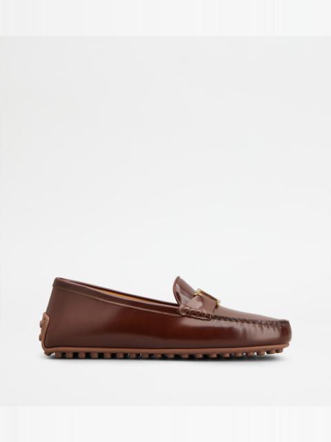 CITY GOMMINO DRIVING SHOES IN LEATHER - BROWN