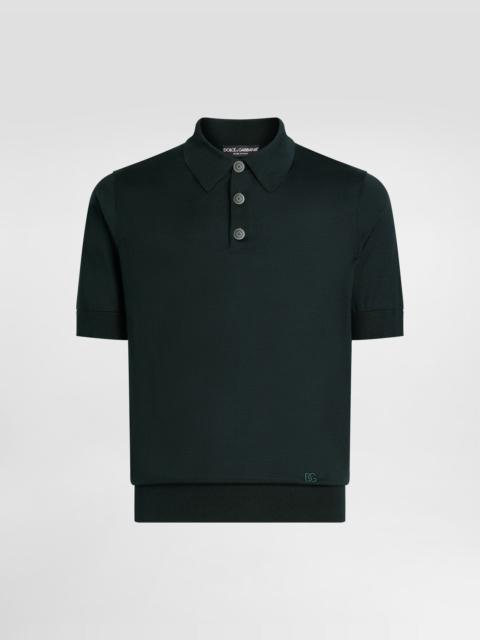 Silk polo shirt