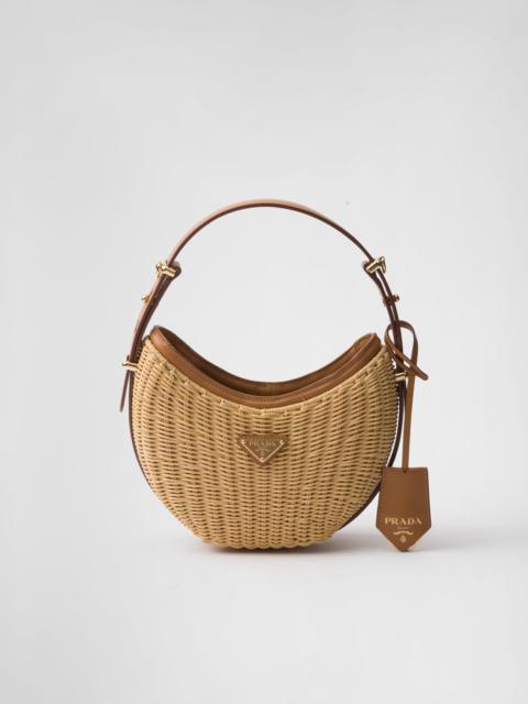 Prada Arqué woven fabric and leather bag