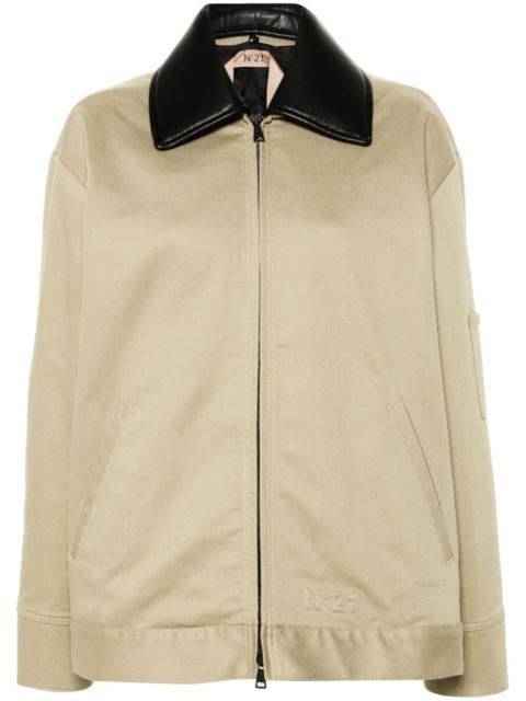 embossed-logo cotton jacket