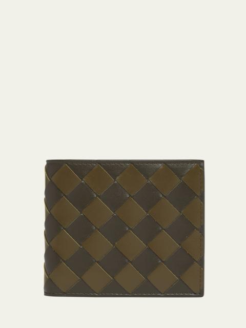 Men's Bicolor Intrecciato Bifold Wallet