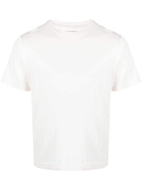 round-neck cotton-cashmere T-shirt