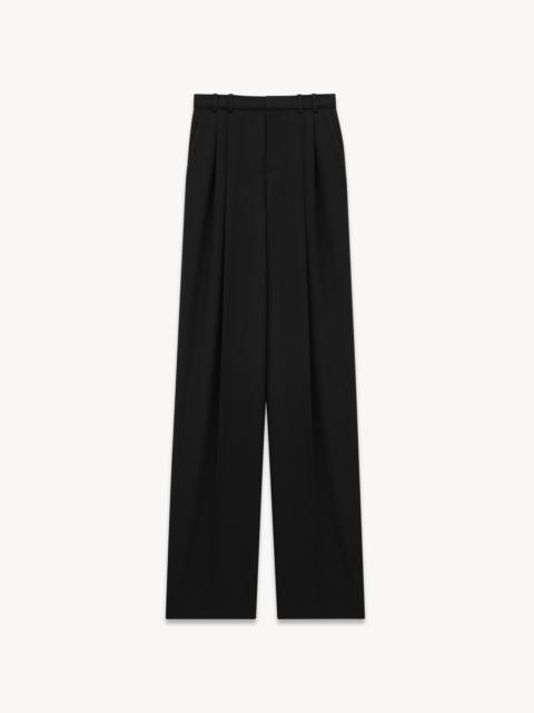 wide-leg pants in grain de poudre