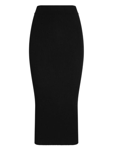 ribbed midi skirt