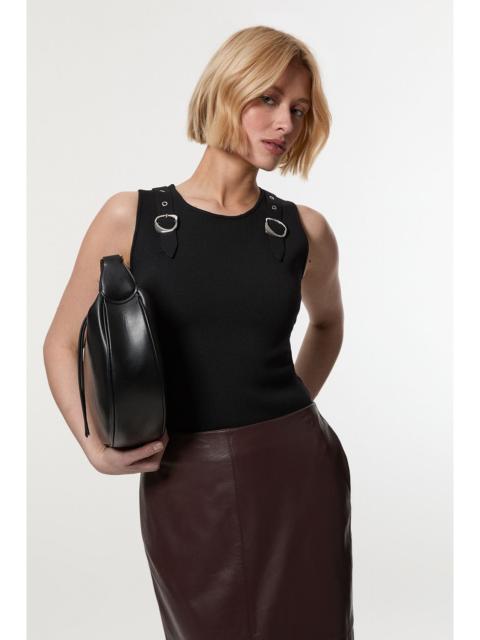 Buckle Trim Knitted Top