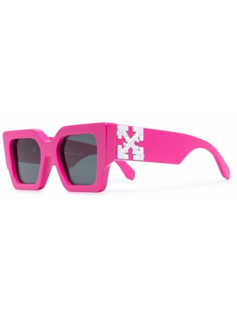 OFF-WHITE Catalina Rectangular Frame Sunglasses Fuchsia/Dark Grey/White (OERI003Y21PLA0013207 / OERI