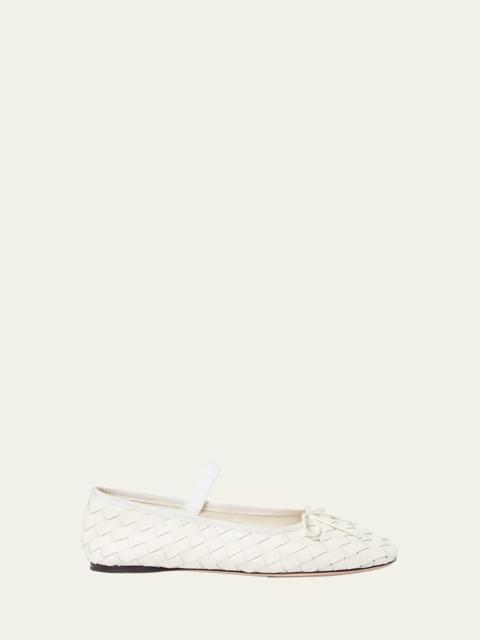 Leonie Woven Lambskin Leather Ballerina Flats
