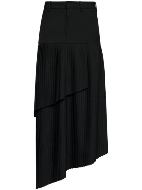 asymmetric fluid gabardine maxi skirt