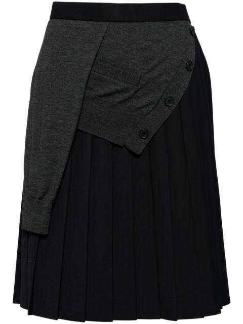asymmetric layered midi skirt