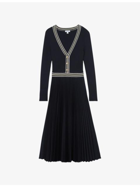 Gaia Pleated Knitted Midi Dress