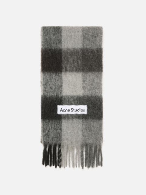 Mohair checked scarf - Dark Black/Grey/Dark Grey