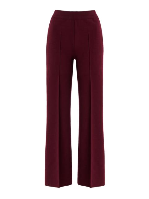 Louis Cropped Wool-Blend Straight-Leg Pants burgundy