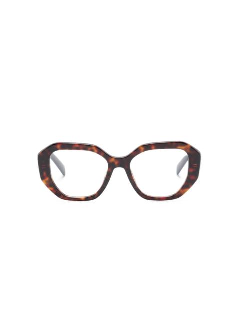 tortoiseshell geometric-frame glasses