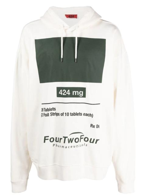 graphic-print cotton hoodie