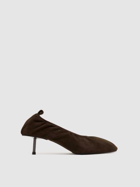 Suede Classic Ballet Heel - Coffee