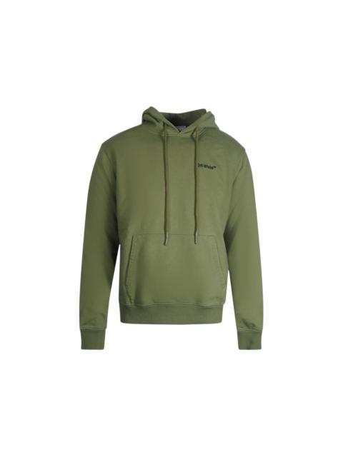 OFF-WHITE Helvetica Logo Slim Fit Hoodie Green